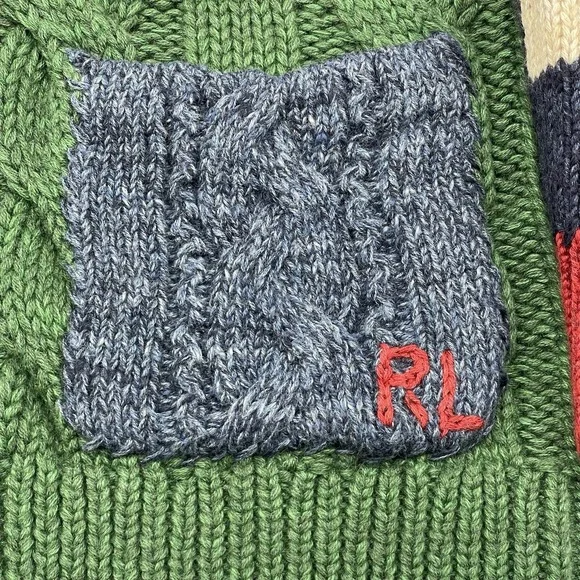 Polo Ralph Lauren Country Patchwork Cotton-Blend Shawl Cardigan Youth Size 6/7 - Picture 7 of 16